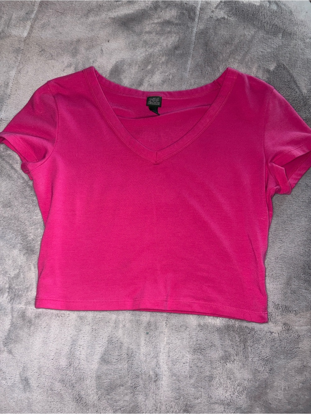 wild fable Hot Pink V-Neck Crop Top